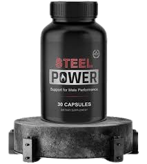 Steel Power For Men bottle over iron bar